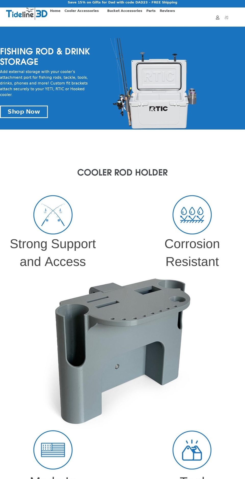 tideline3d.com shopify website screenshot