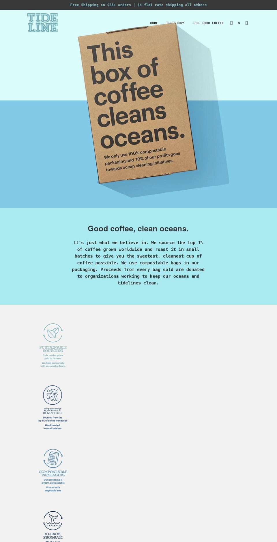 tidelinecoffee.com shopify website screenshot