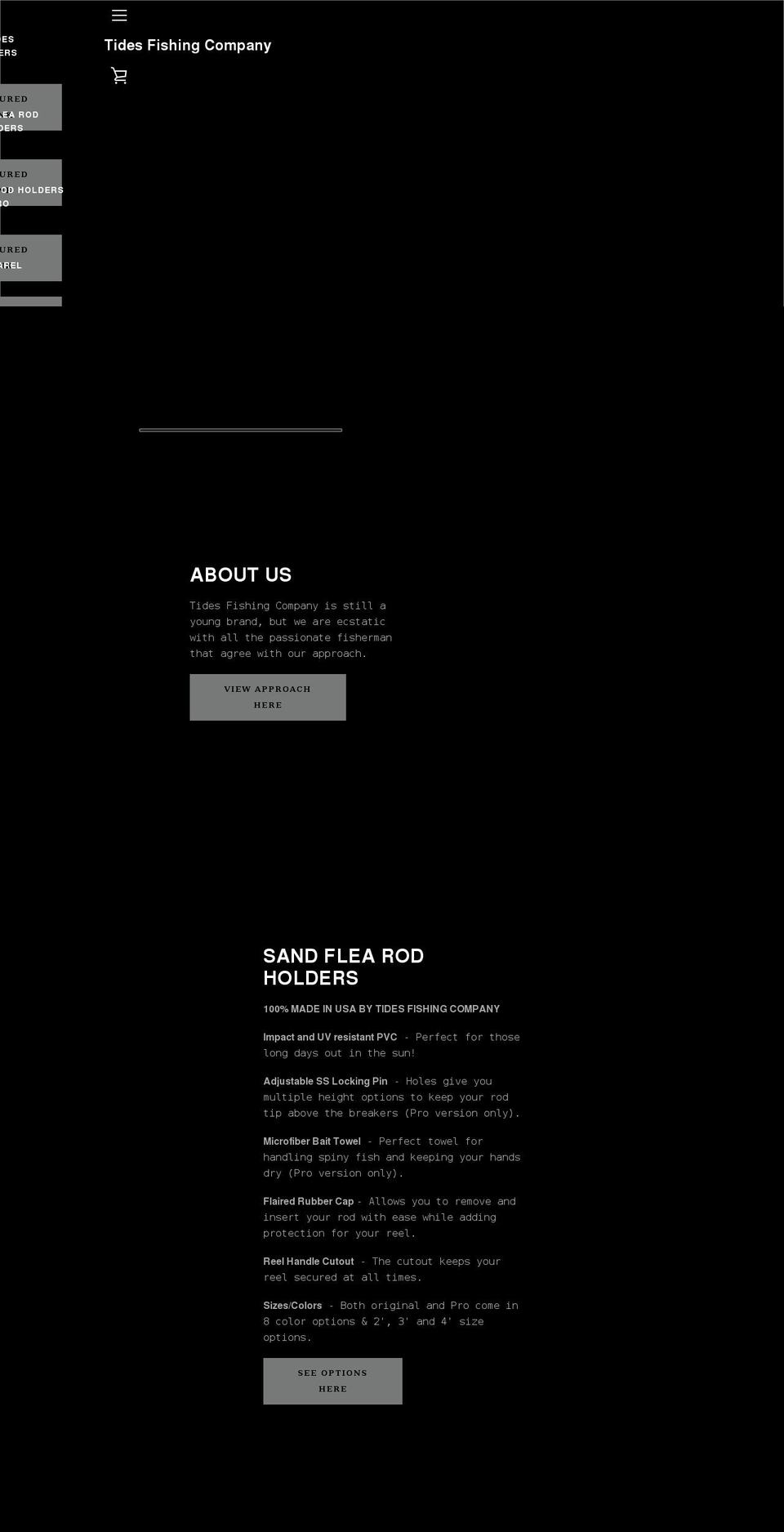 tidesfishingcompany.com shopify website screenshot