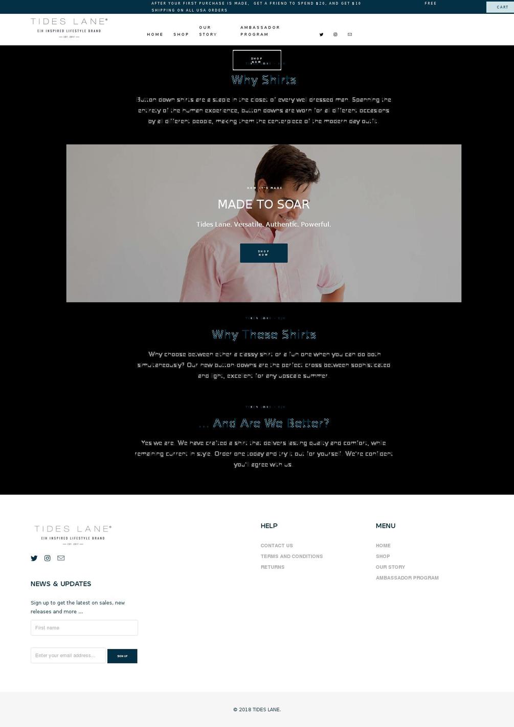 tideslane.com — Shopify storefront screenshot