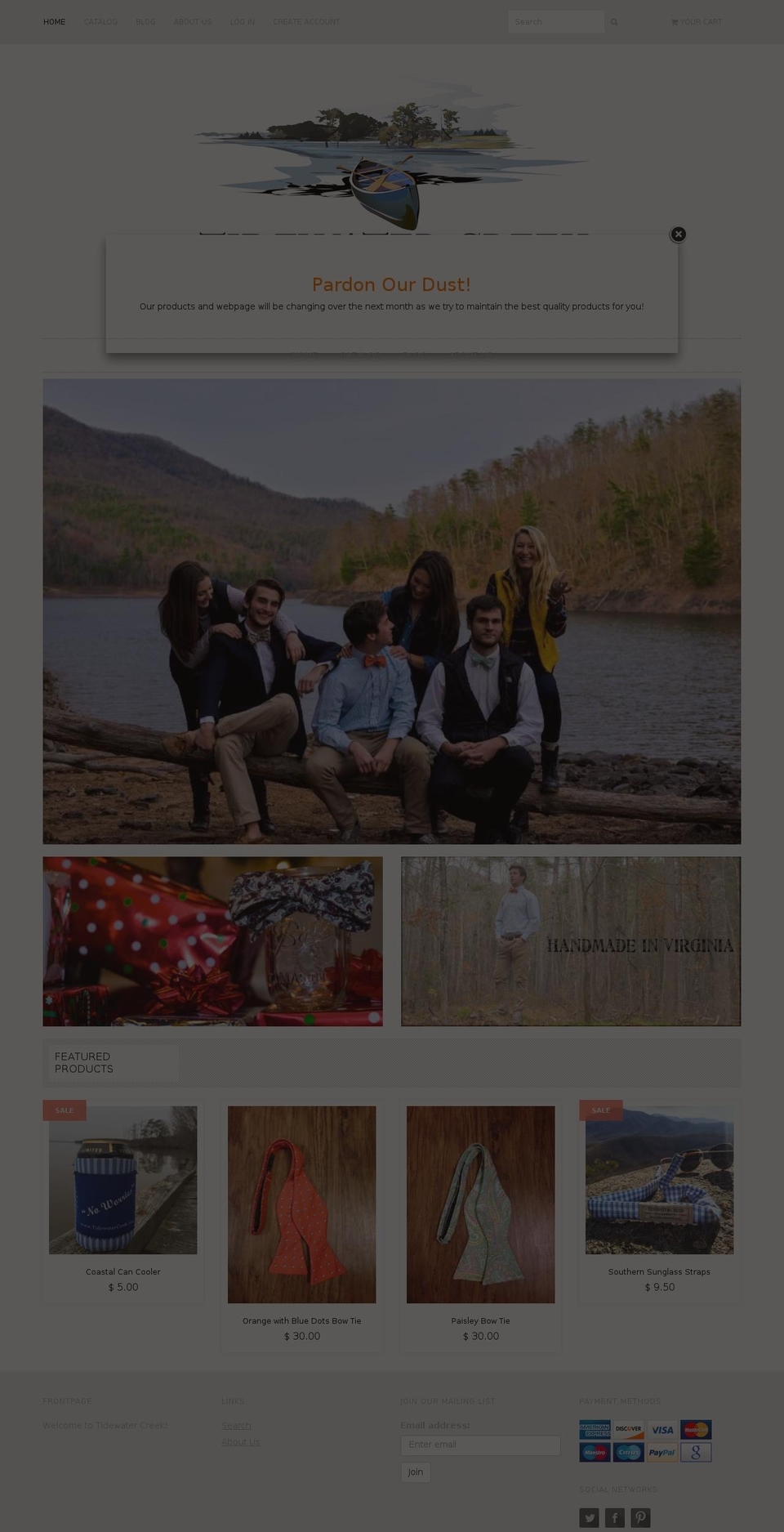tidewatercreek.com shopify website screenshot