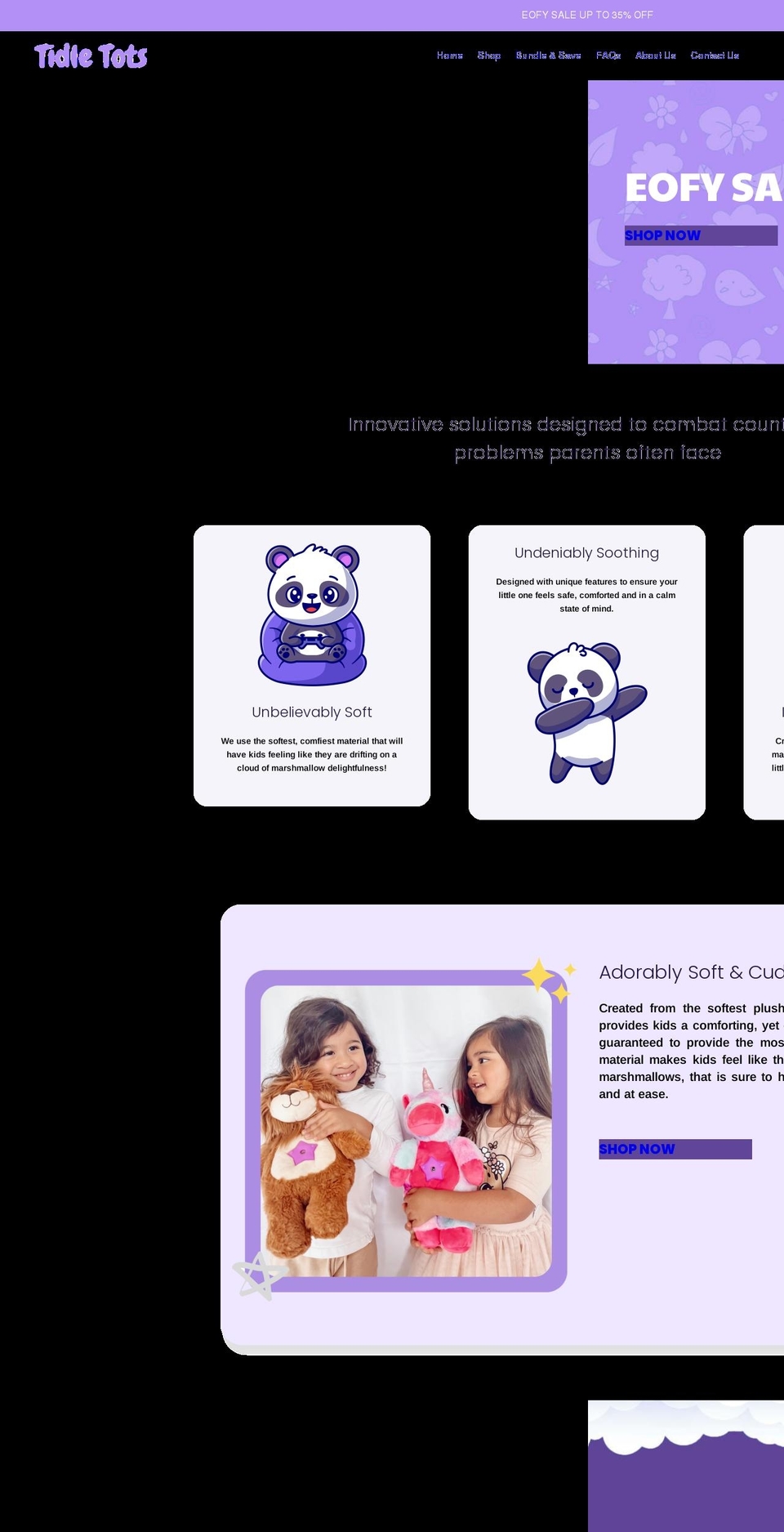 tidletots.com shopify website screenshot