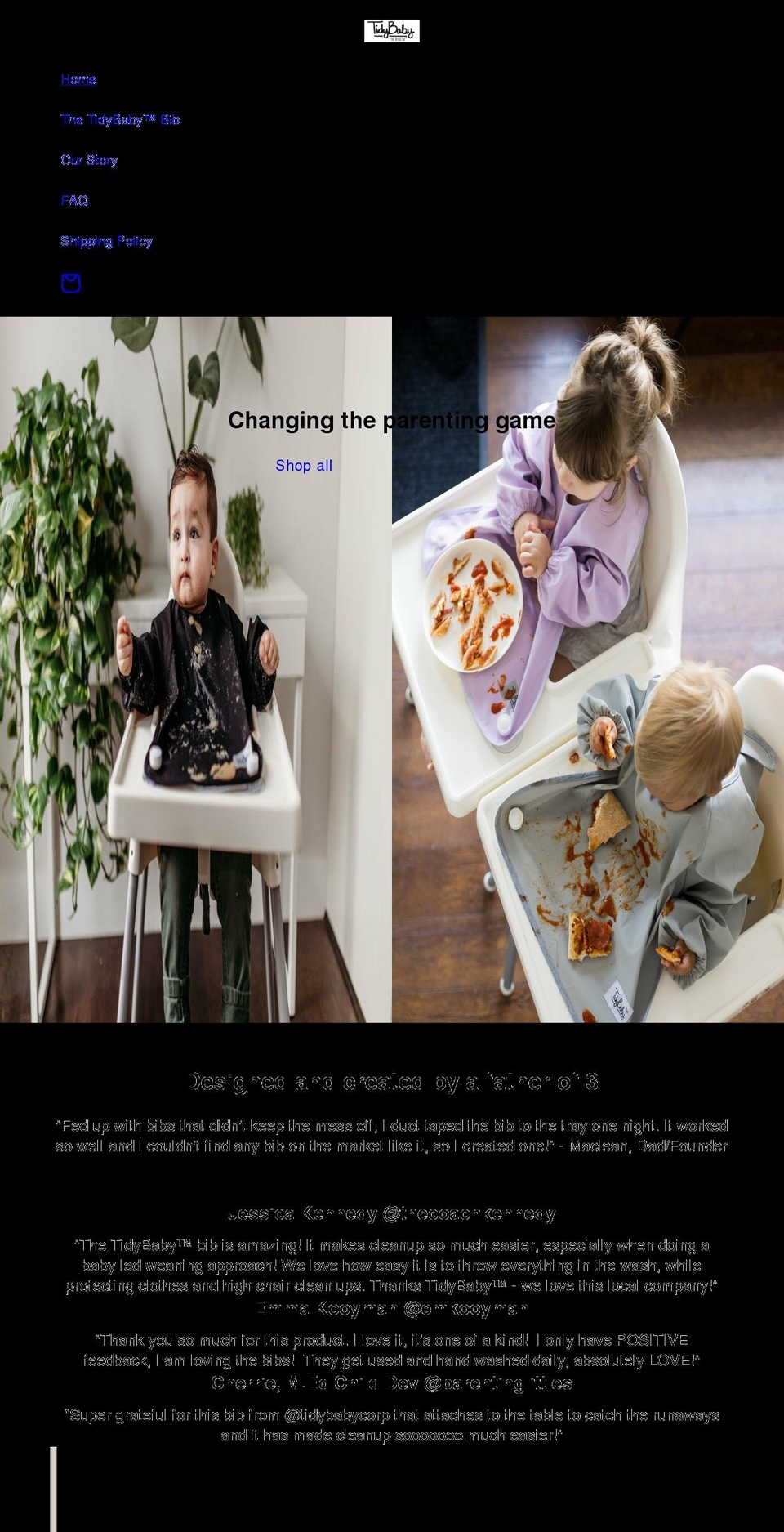 tidybaby.ca shopify website screenshot