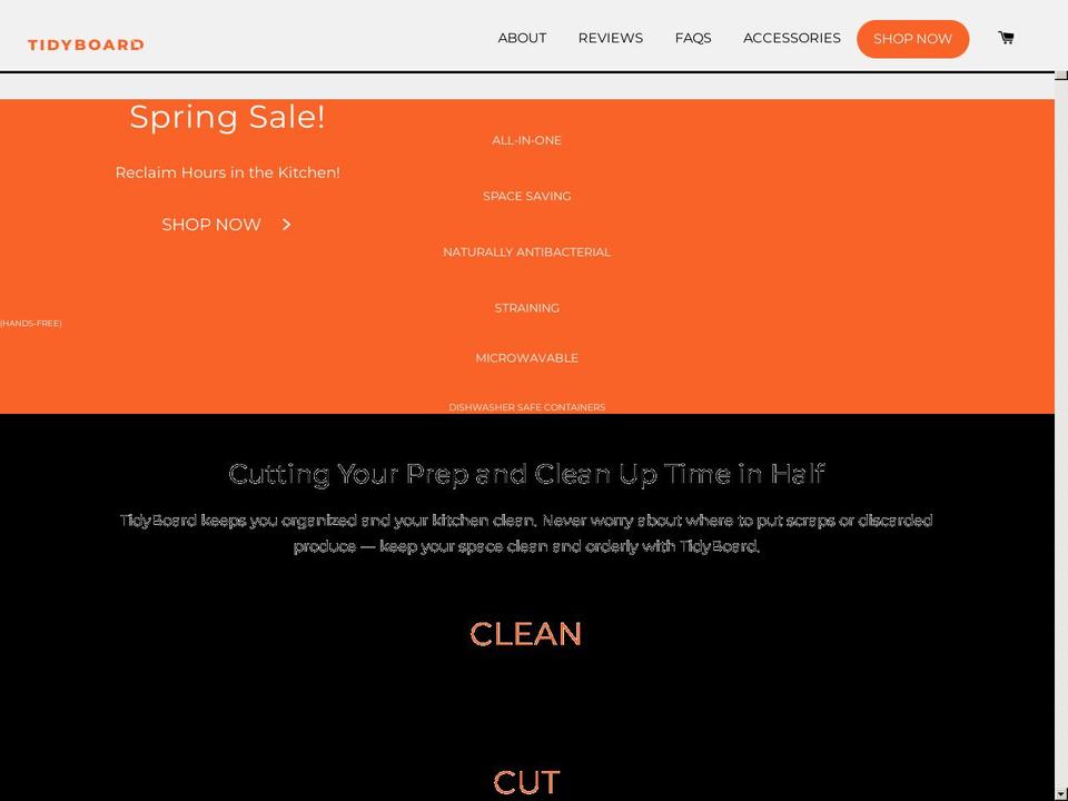 Landing Page Theme Shopify theme site example tidyboard.com