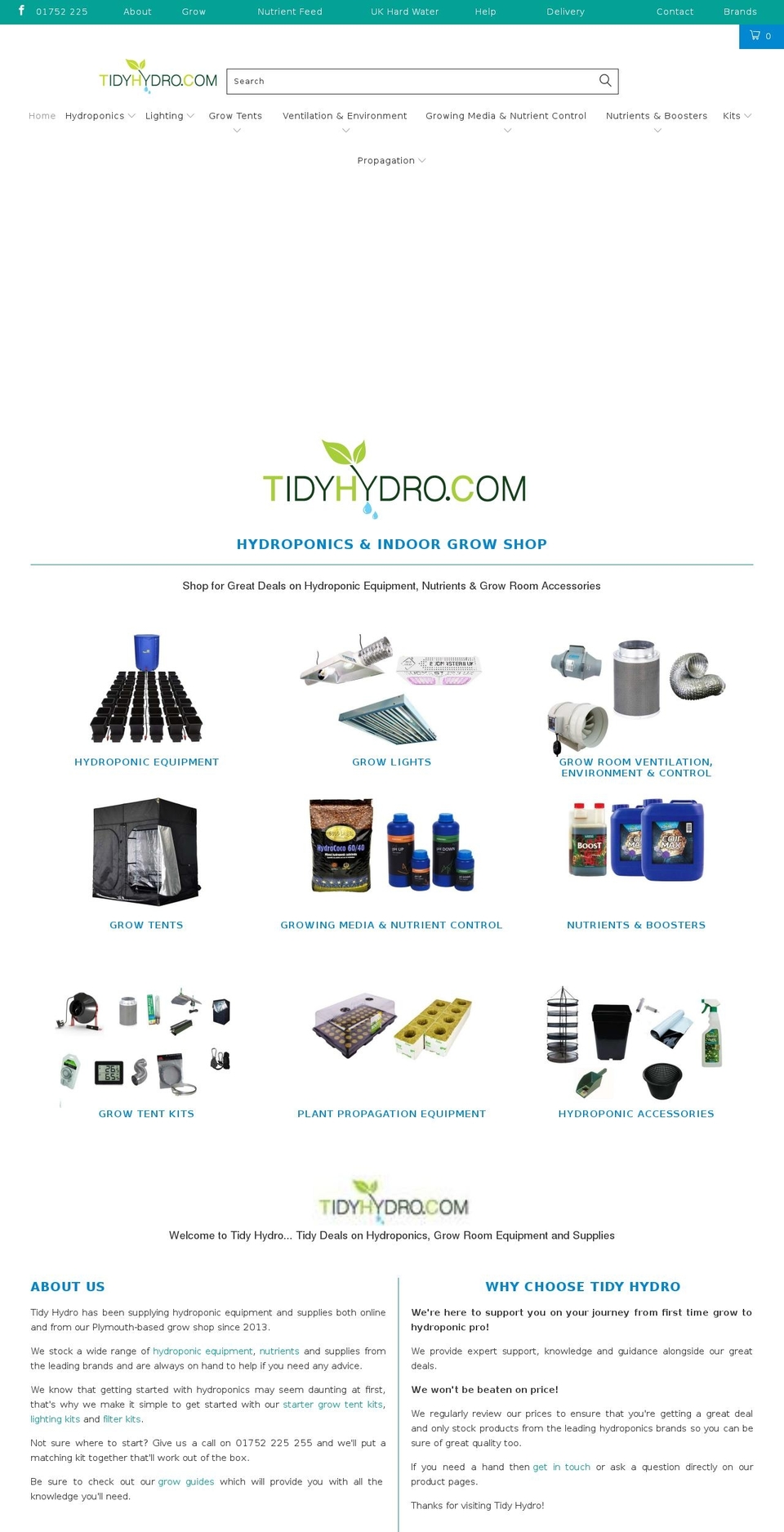 tidyhydro.com shopify website screenshot