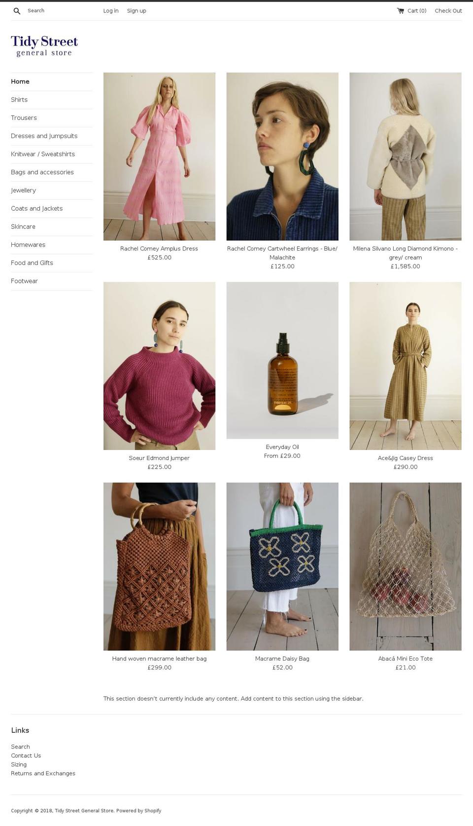 tidystreetstore.com shopify website screenshot