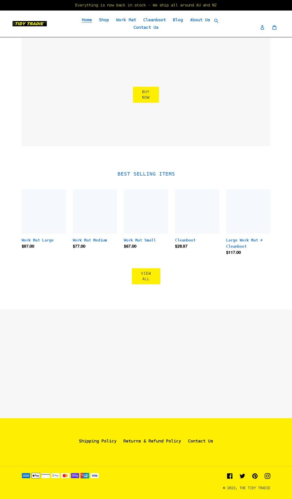 tidytradie.com shopify website screenshot