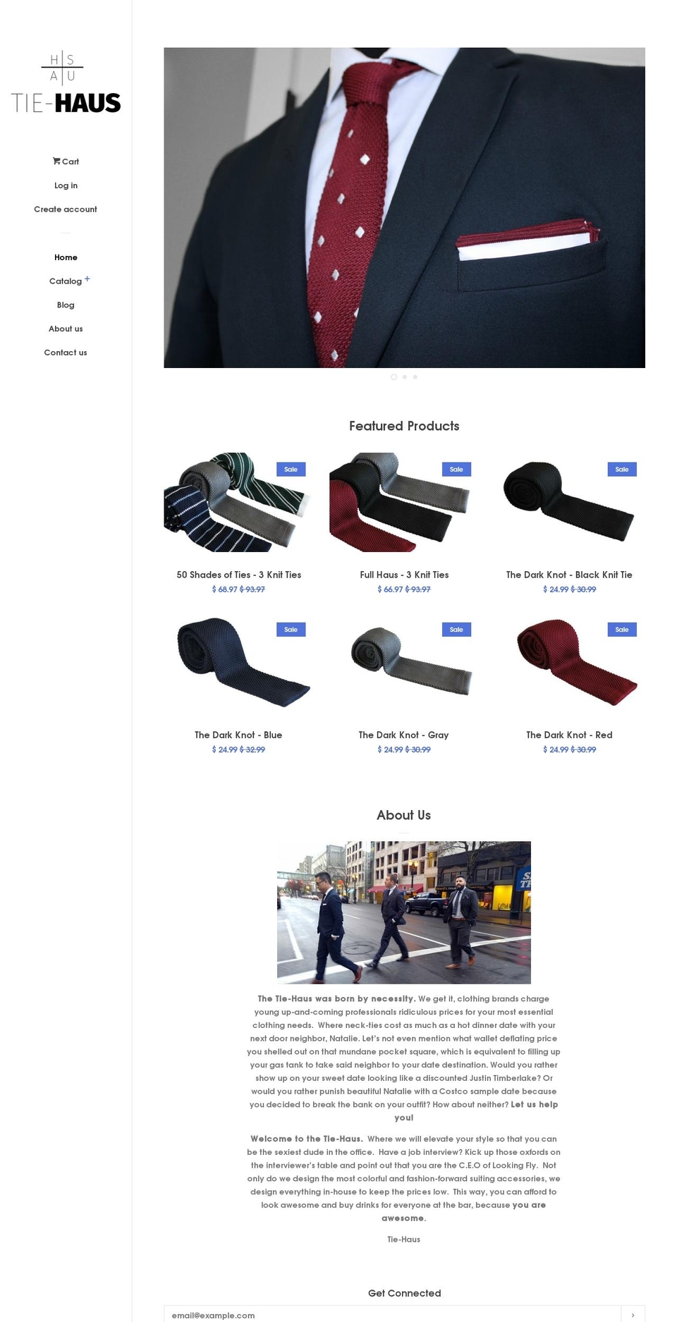 tie-haus.com shopify website screenshot