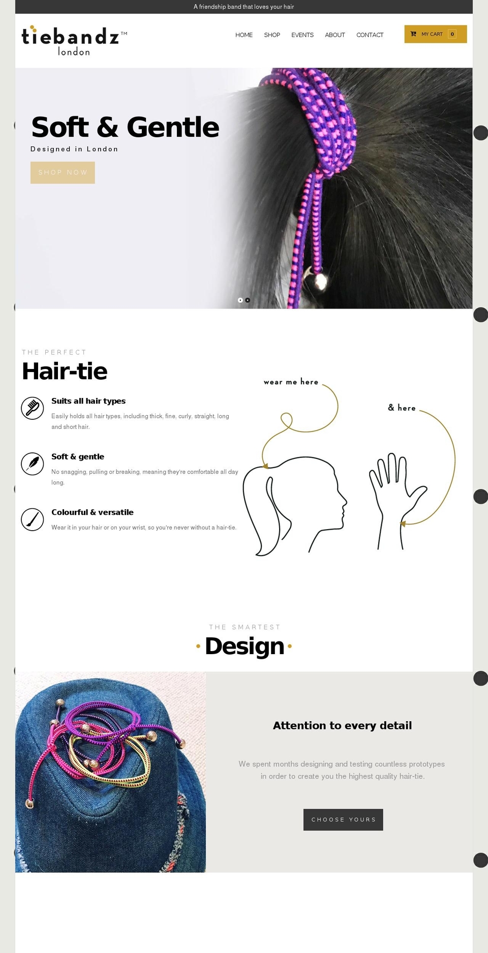 tiebandz.com shopify website screenshot