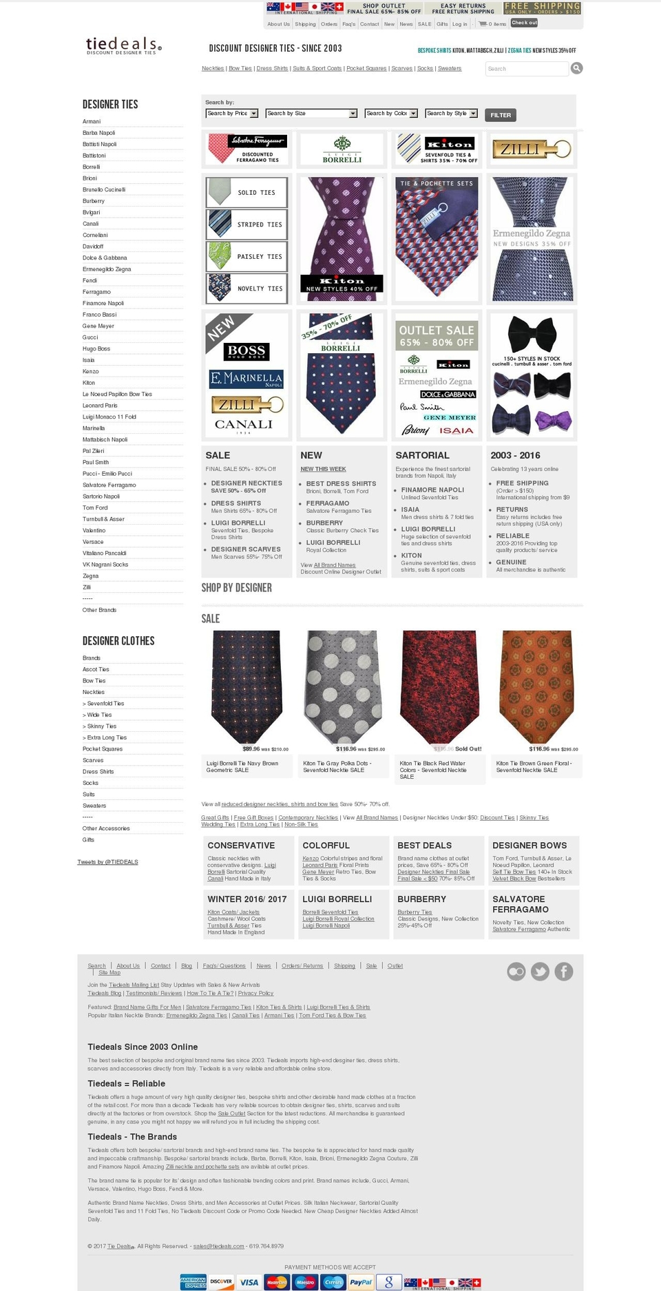 tiedeals.com shopify website screenshot