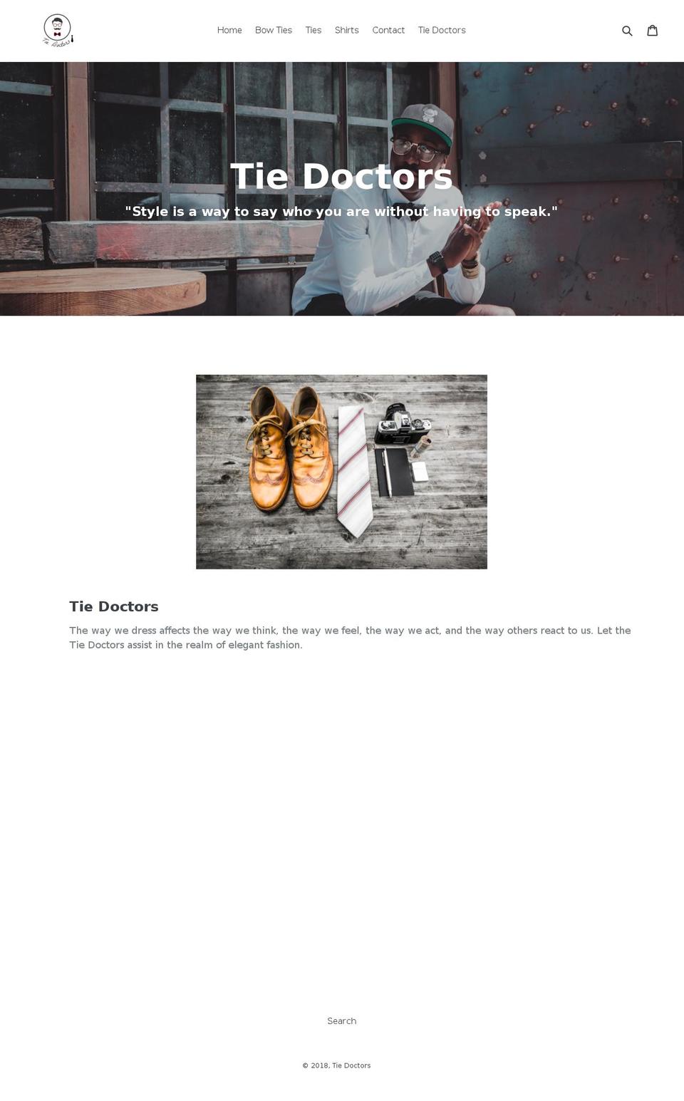 tiedoctors.com — Shopify storefront screenshot