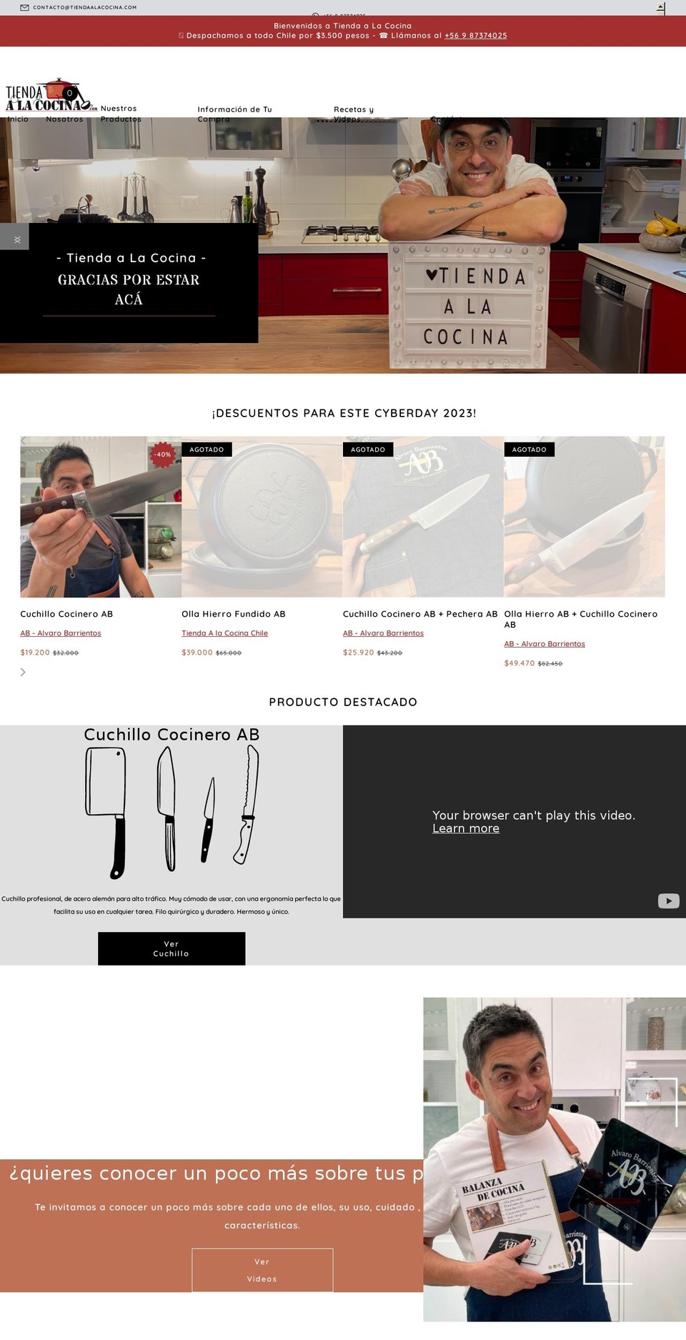 tiendaalacocina.com shopify website screenshot