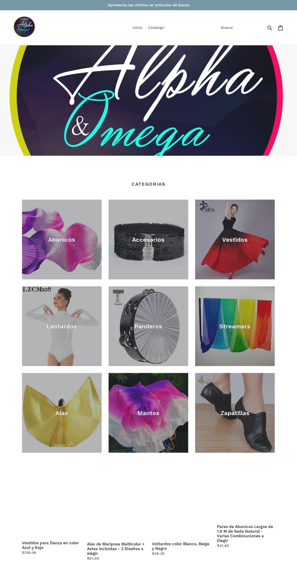 tiendaalphayomega.com — Shopify storefront screenshot