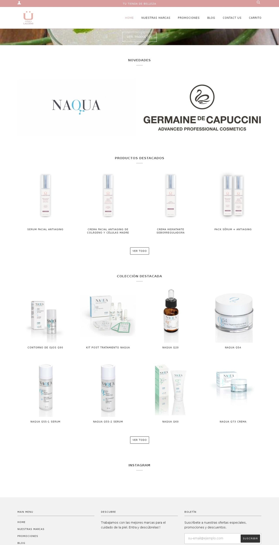 tiendaclinicalaguens.com — Shopify storefront screenshot