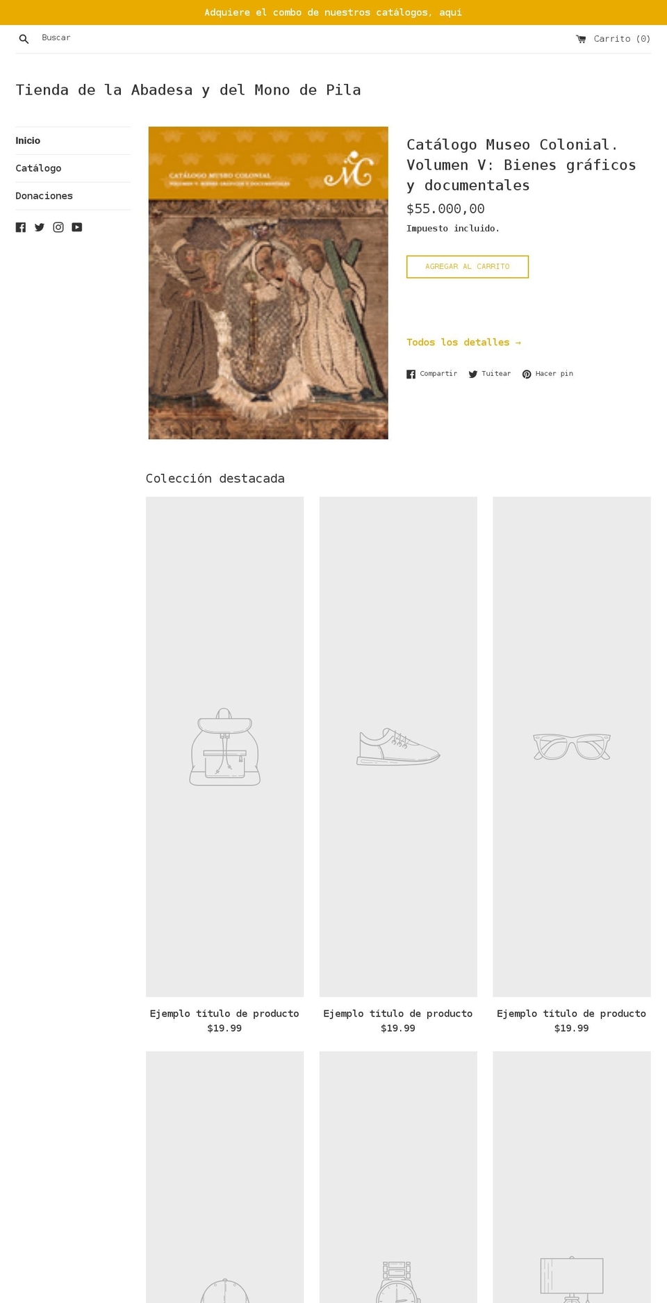 tiendacolonial.com shopify website screenshot