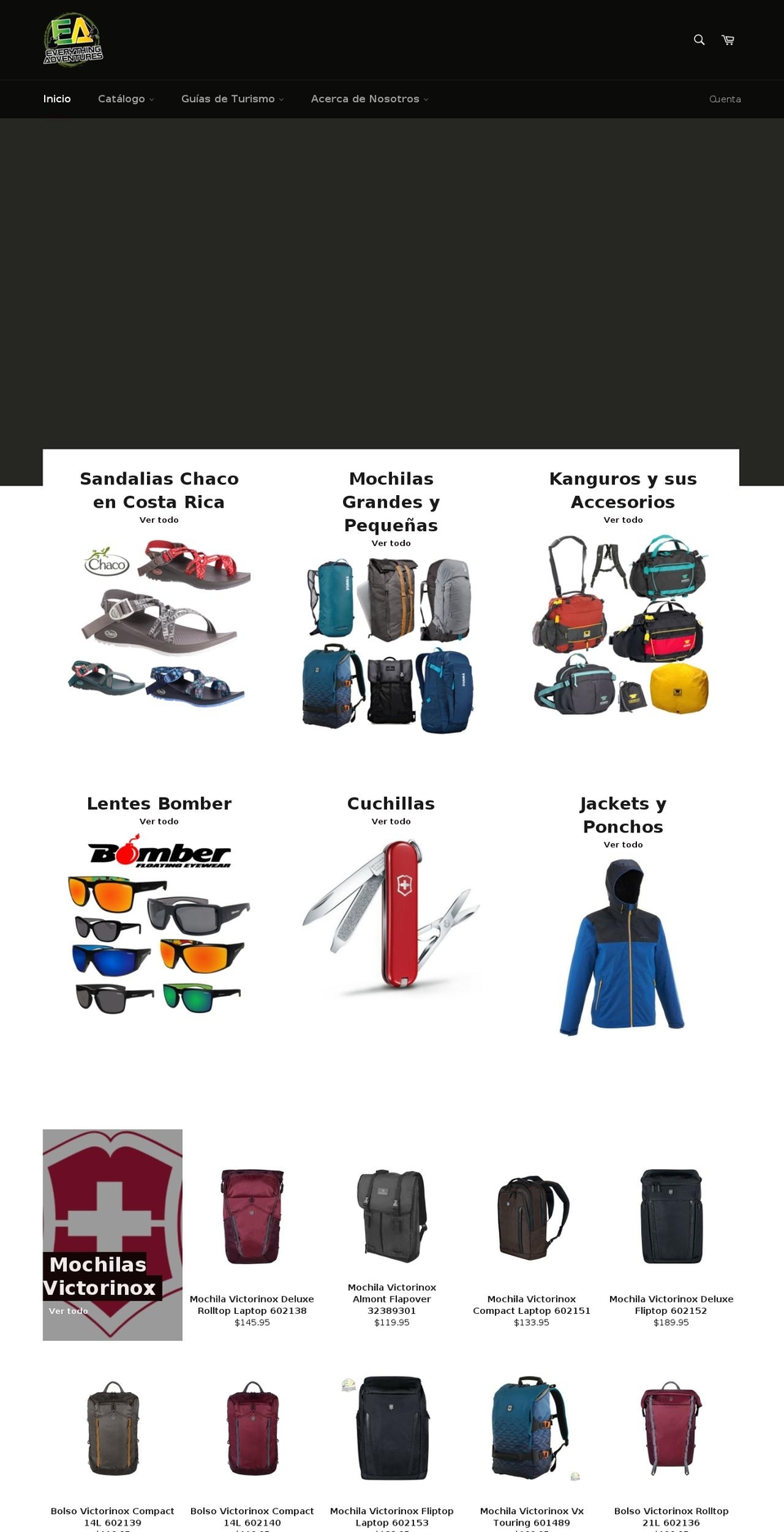 tiendadeaventuracr.com shopify website screenshot