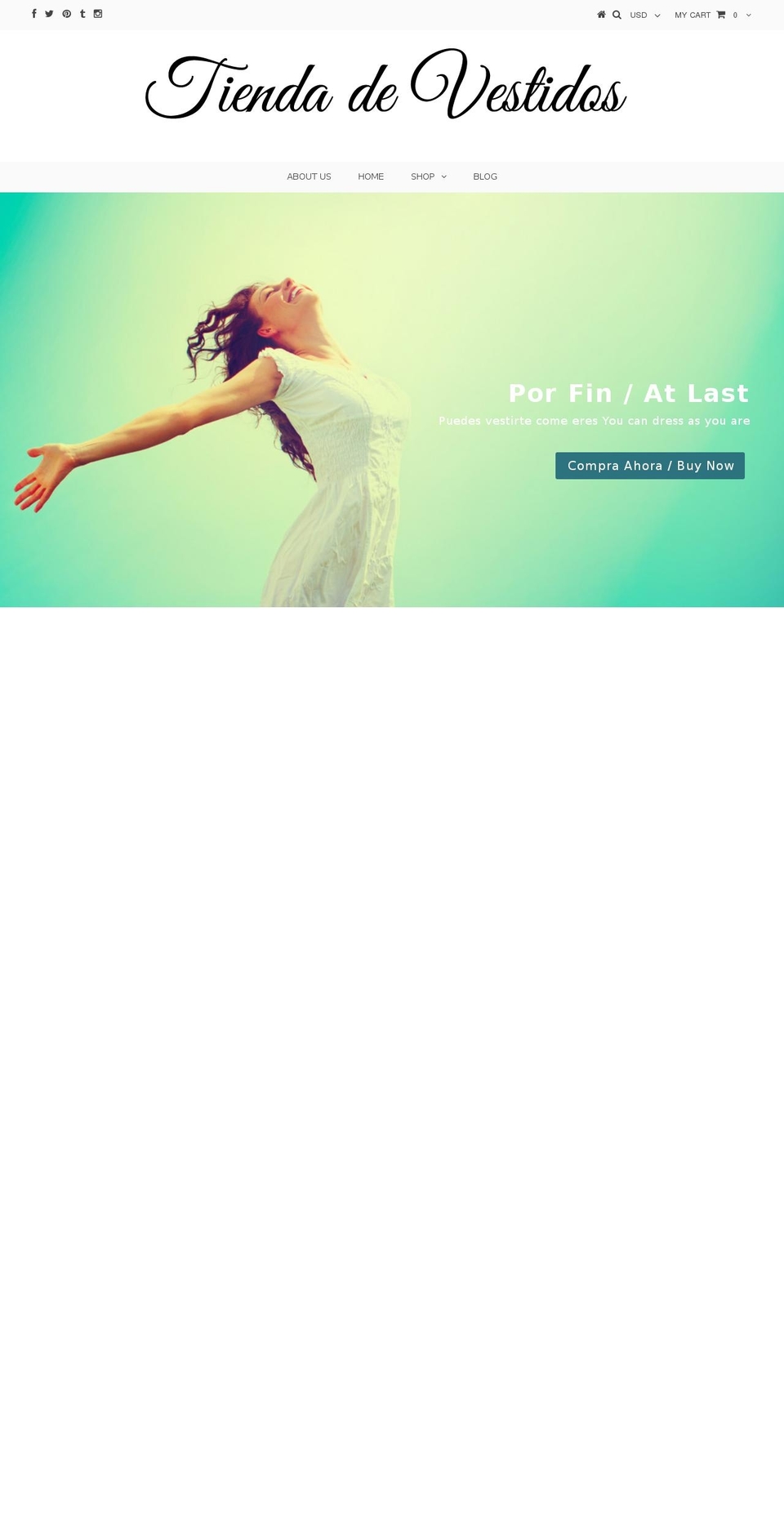 tiendadevestido.com shopify website screenshot