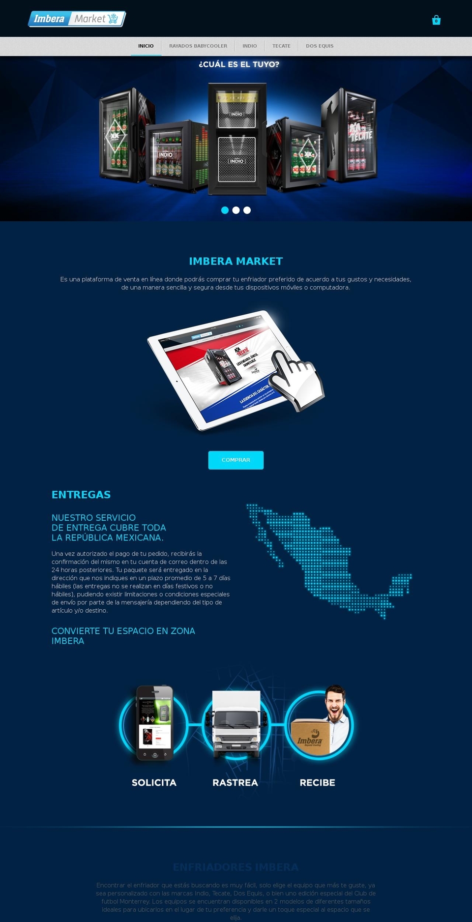 tiendaimbera.com shopify website screenshot