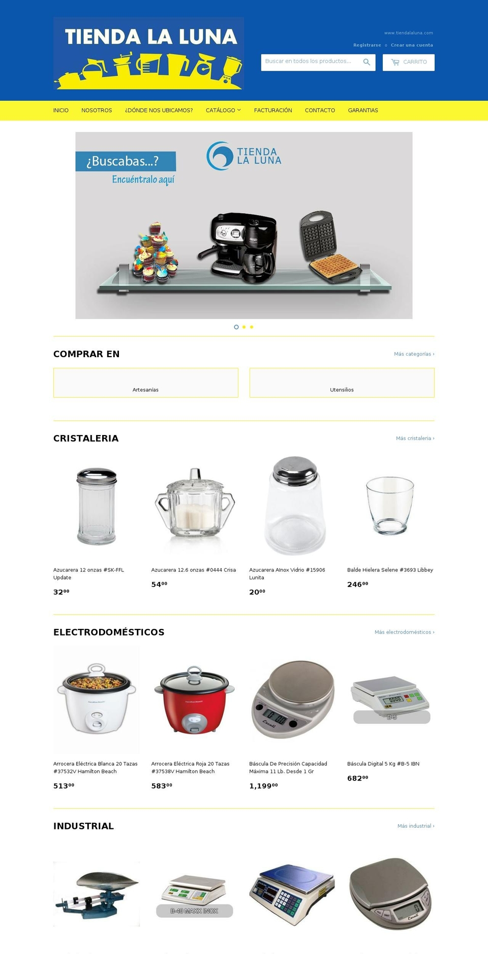 tiendalaluna.com shopify website screenshot