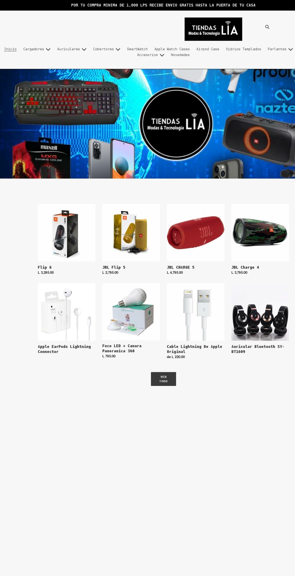 tiendaslia.com shopify website screenshot