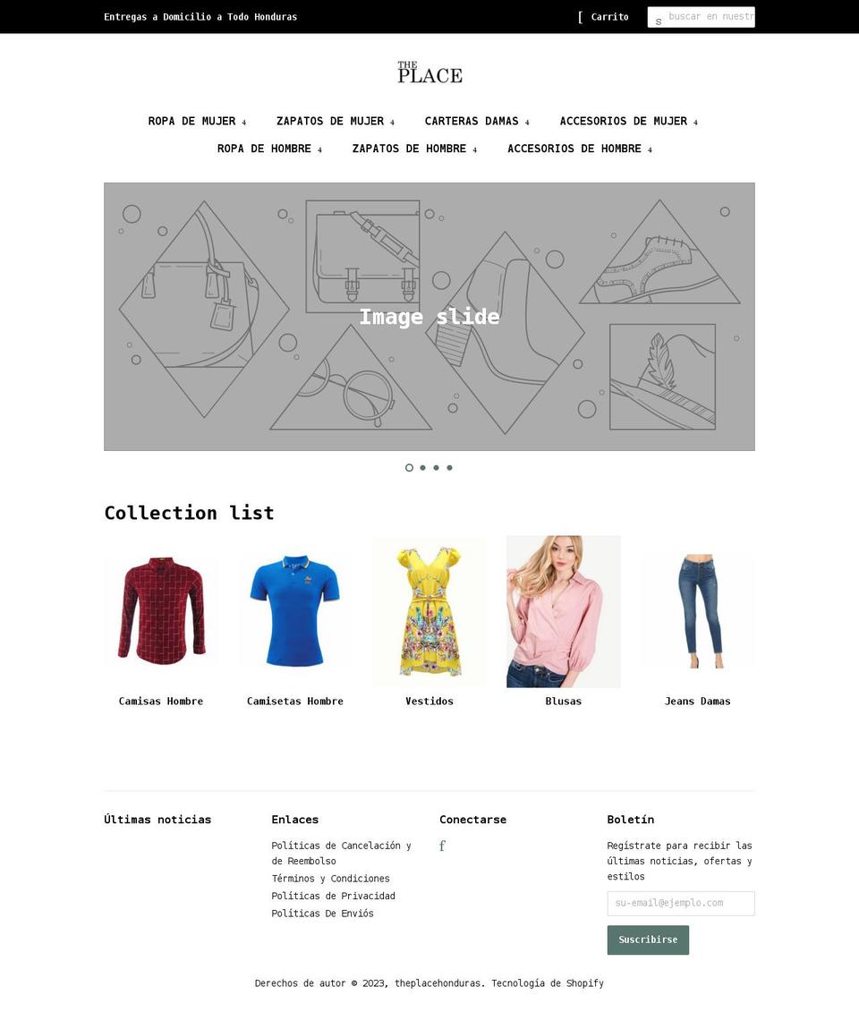 tiendastheplace.com shopify website screenshot