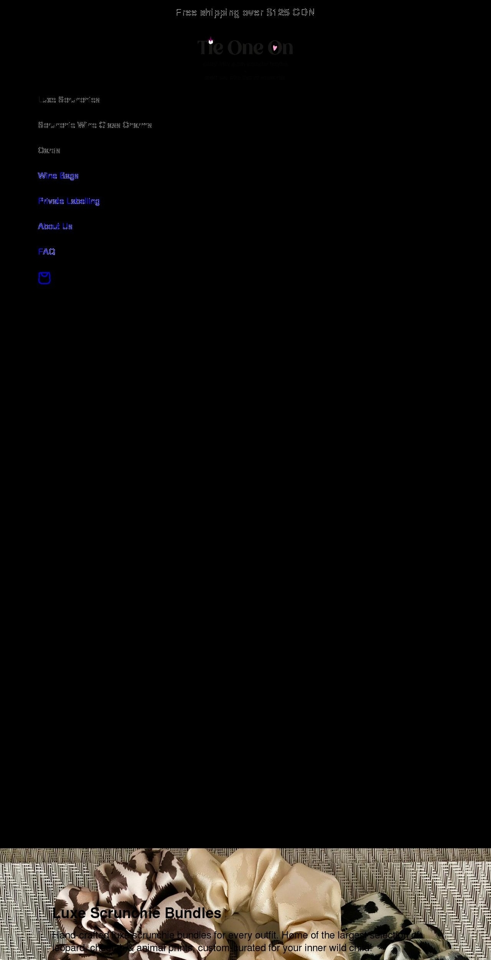 tieoneondesigns.com shopify website screenshot