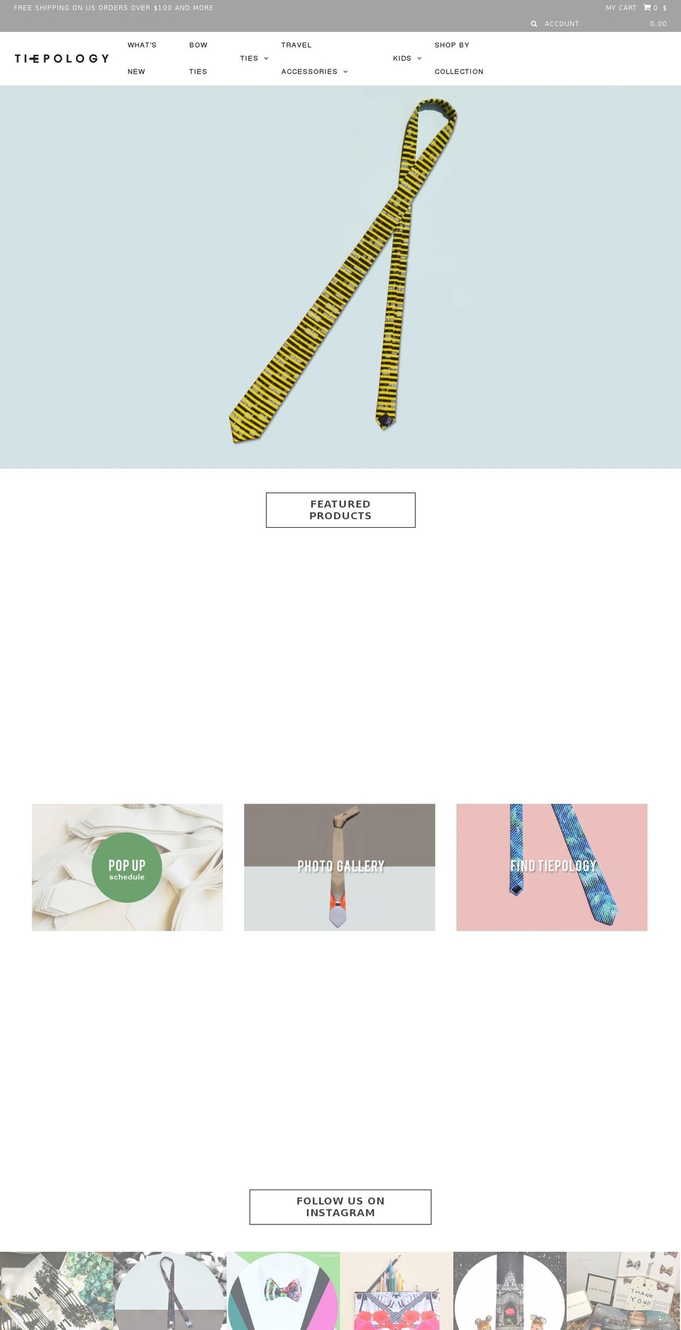 tiepology.com shopify website screenshot