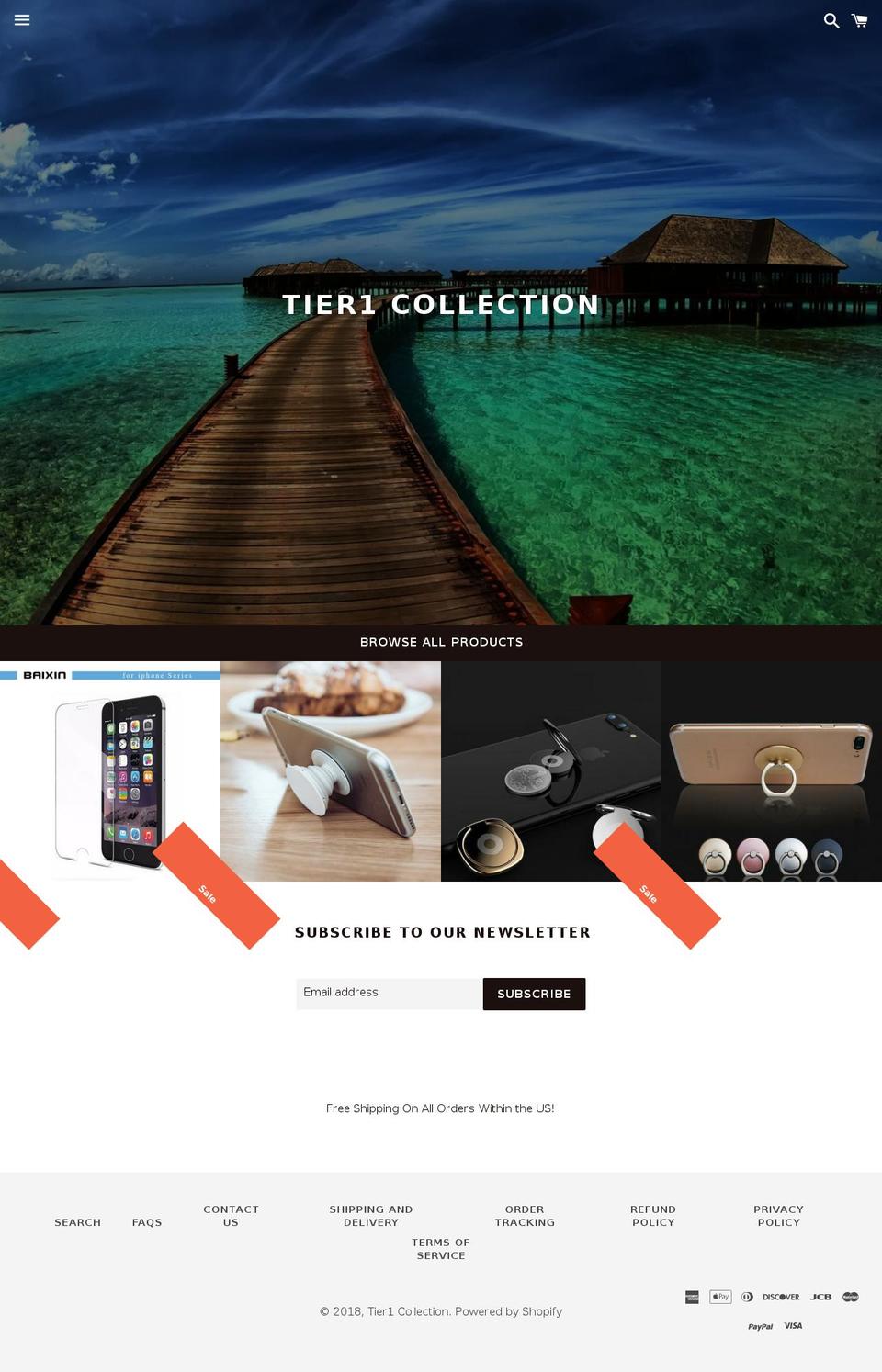 tier1collection.com — Shopify storefront screenshot