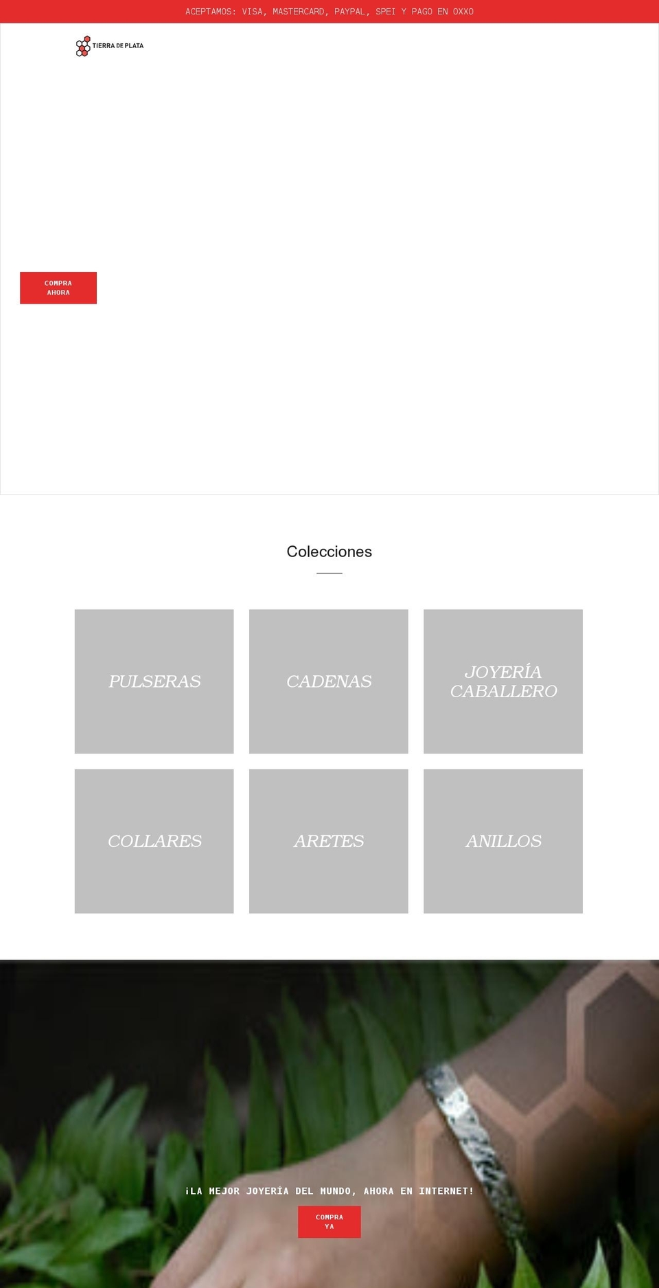 tierradeplata.com shopify website screenshot