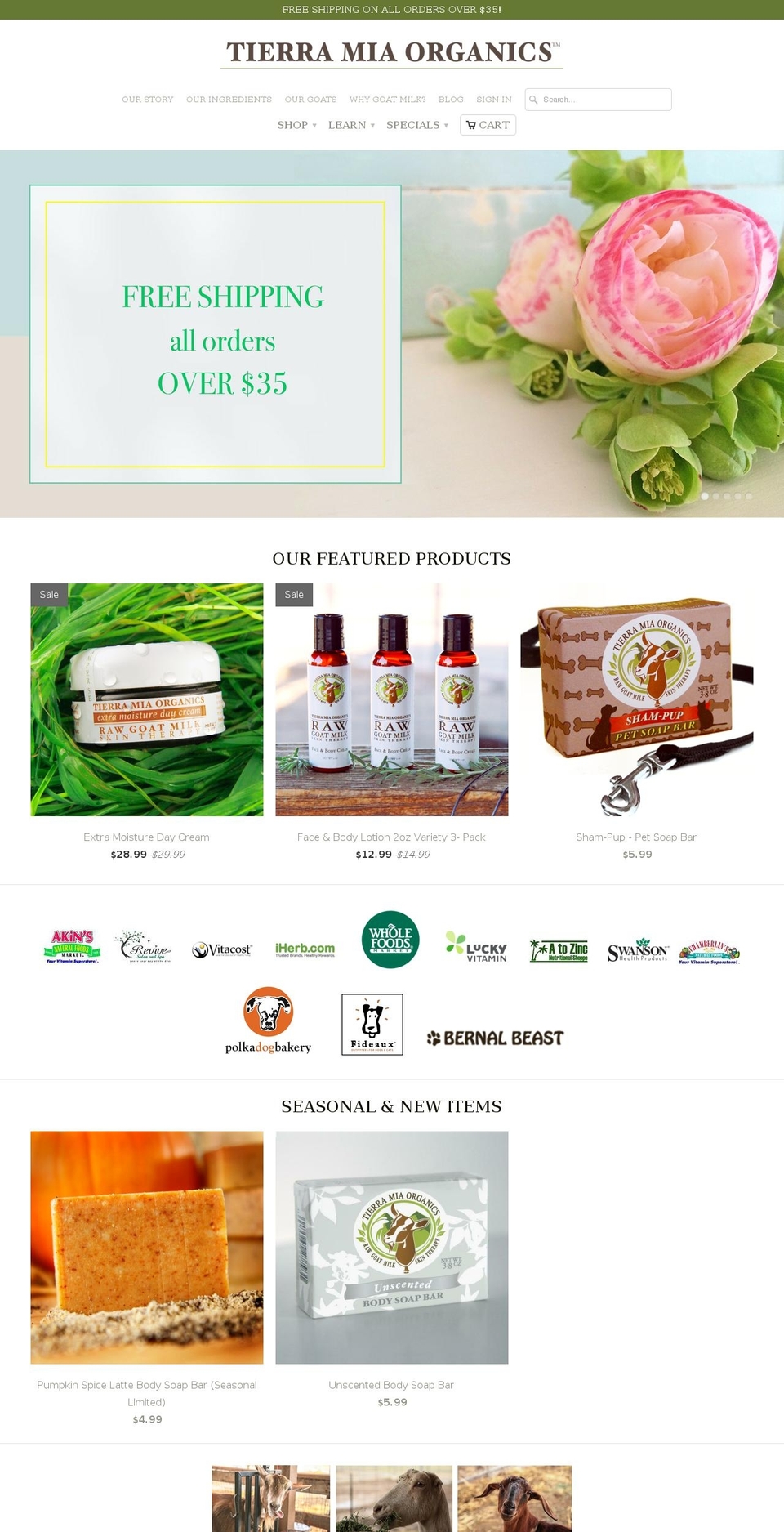 tierramiaorganics.com shopify website screenshot
