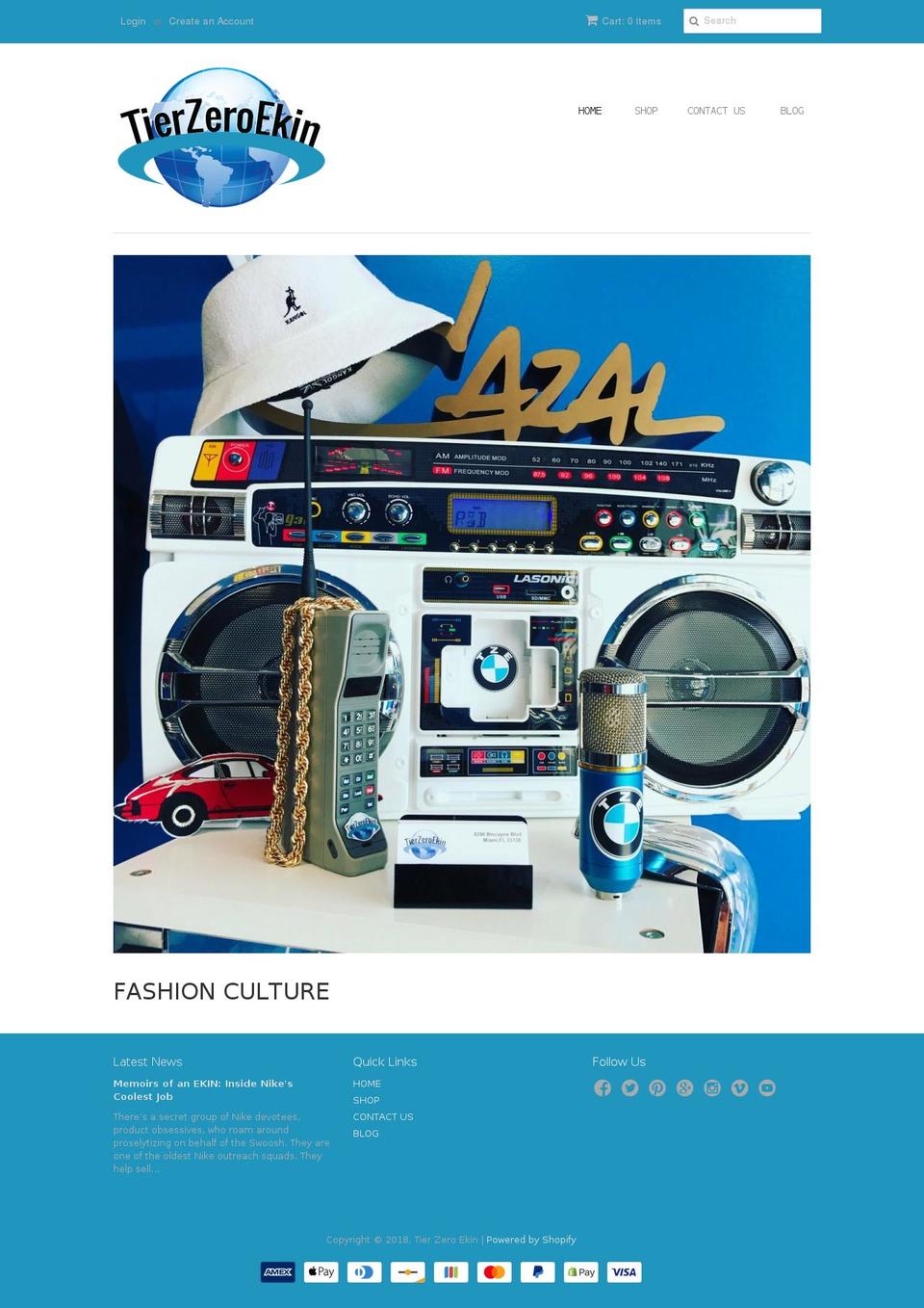 tierzeroekin.com — Shopify storefront screenshot