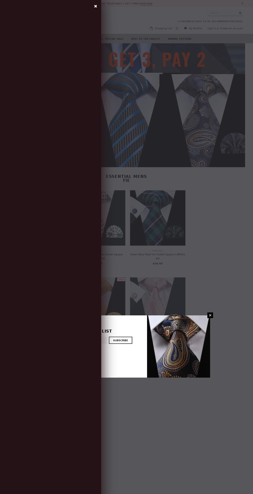 ties2you.com shopify website screenshot