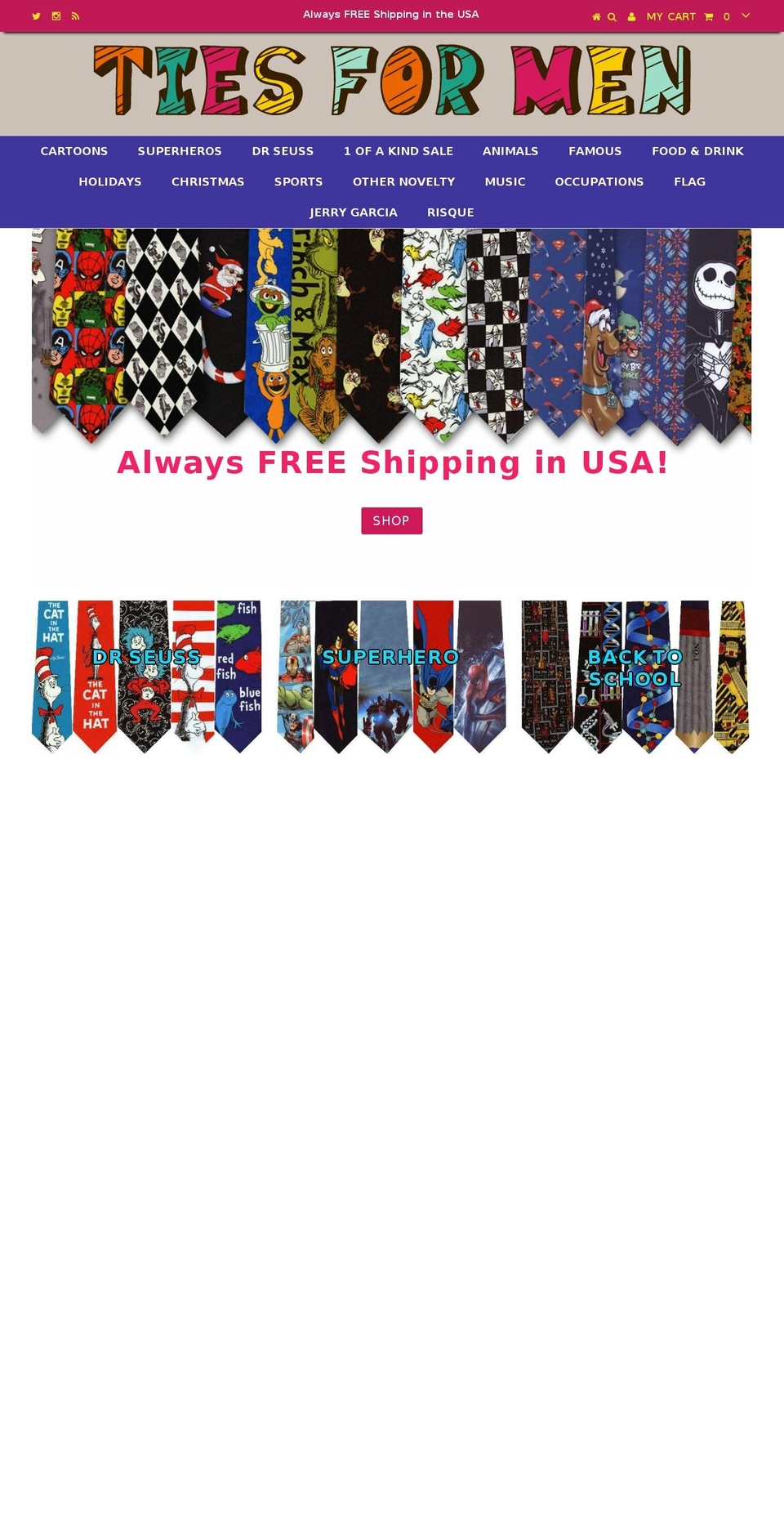tiesformen.com — Shopify storefront screenshot