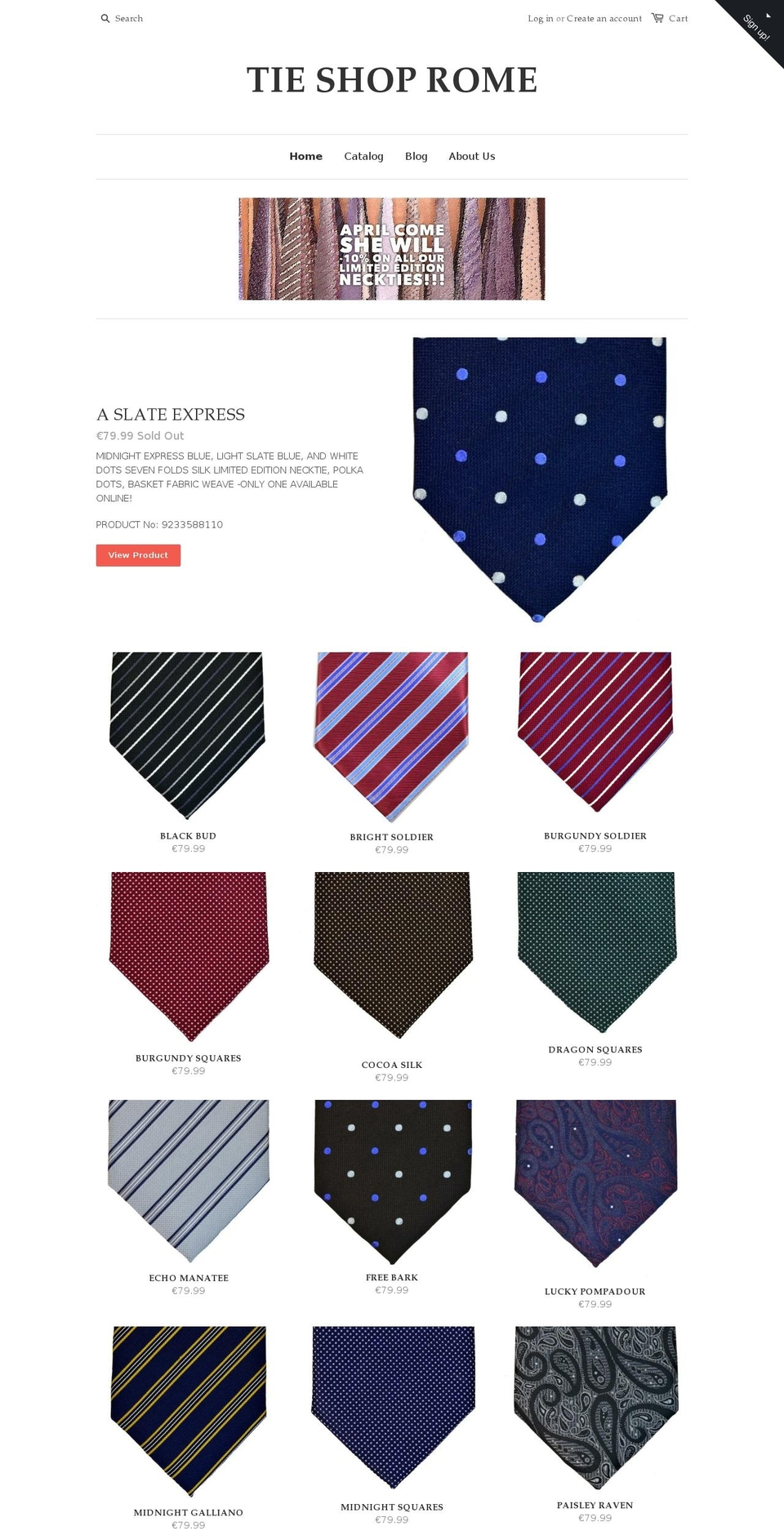 tieshoproma.com shopify website screenshot
