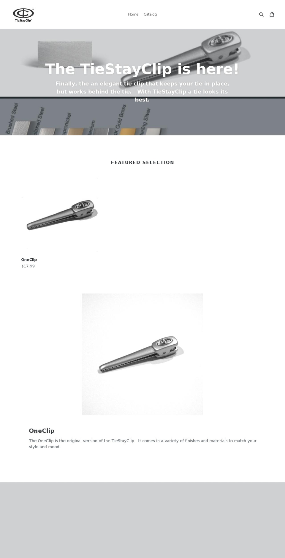 tiestayclip.com — Shopify storefront screenshot