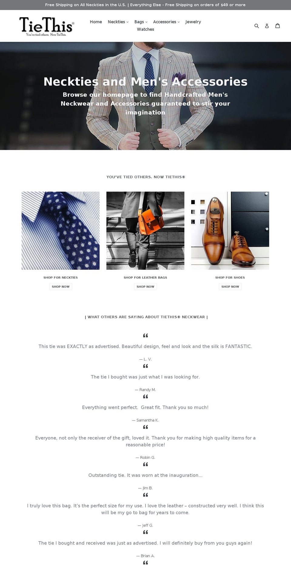 tiethison.com shopify website screenshot