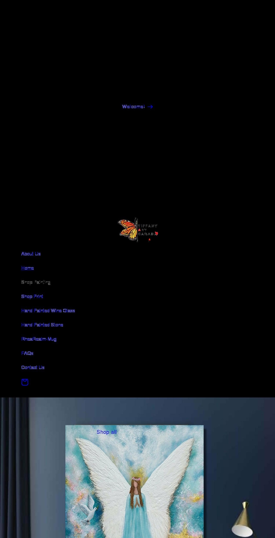 tiffanyart.ca shopify website screenshot