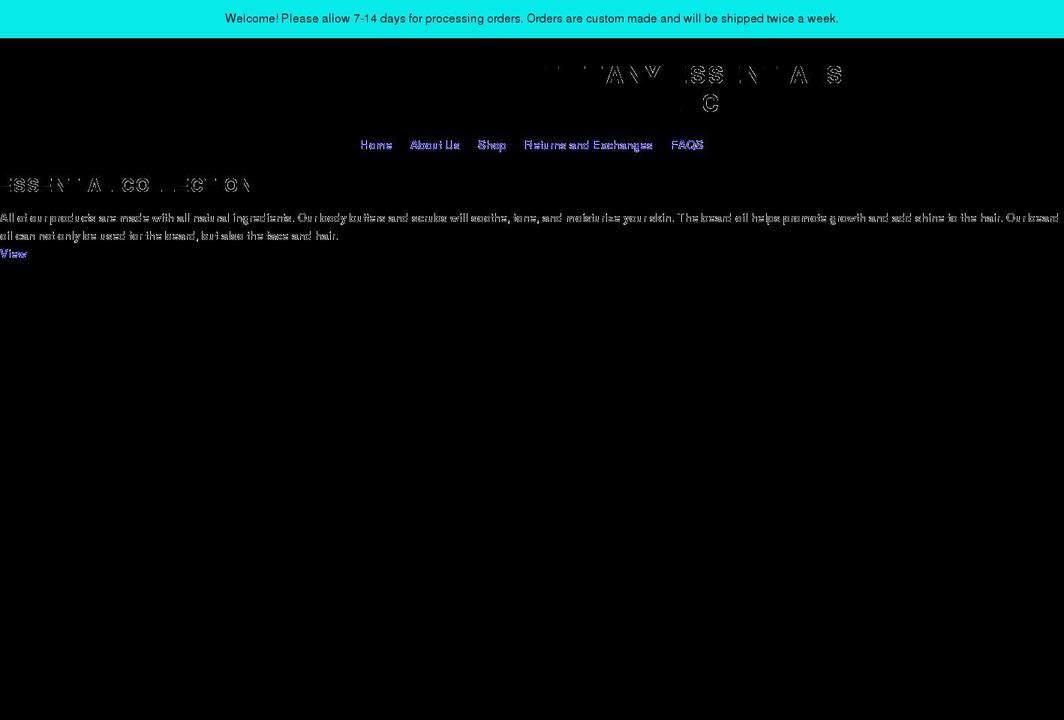 tiffanyessentials.com shopify website screenshot