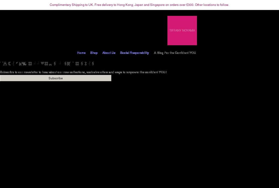 tiffanynoyama.com shopify website screenshot
