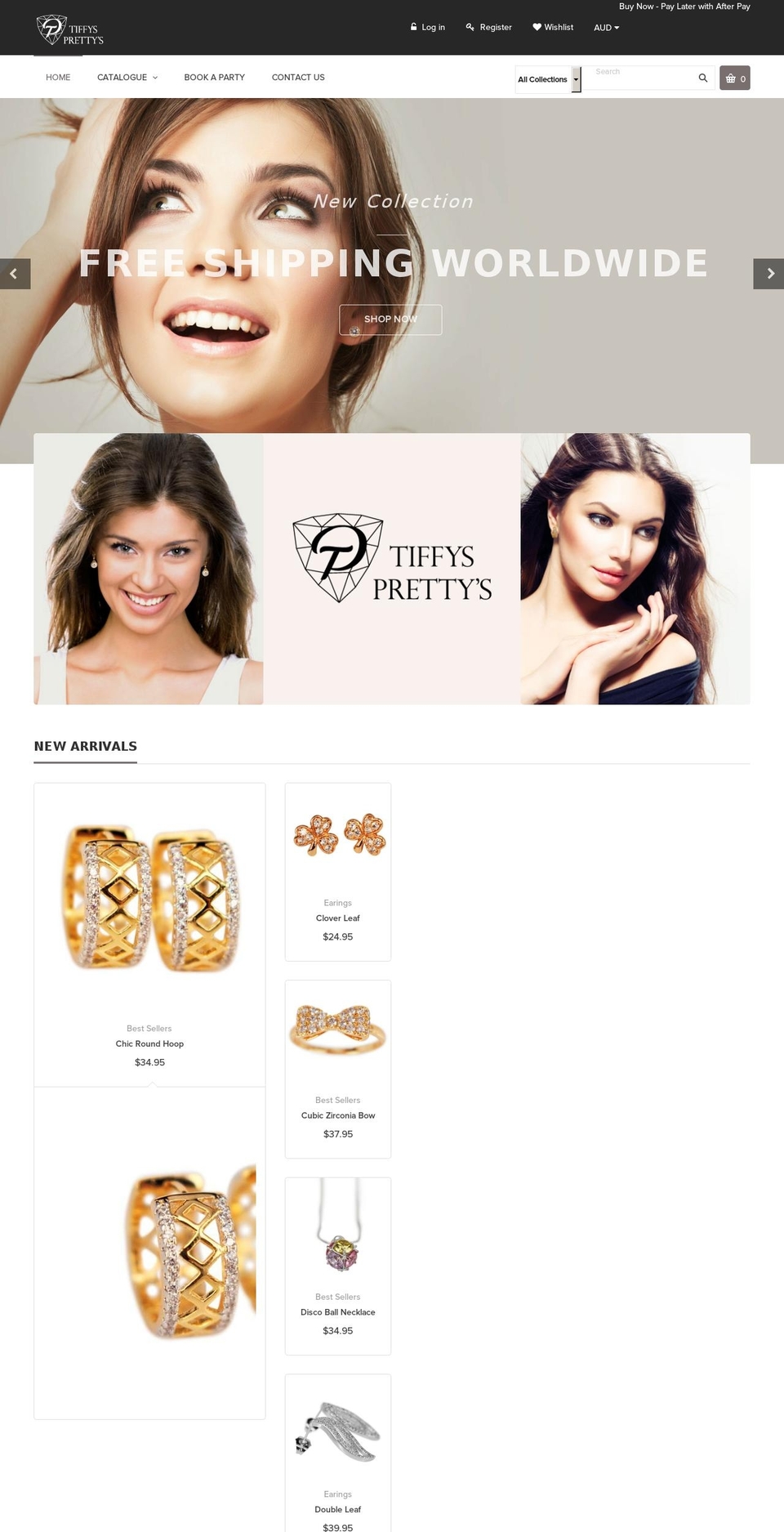 tiffysprettys.com — Shopify storefront screenshot