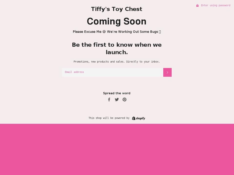 tiffystoychest.com shopify website screenshot