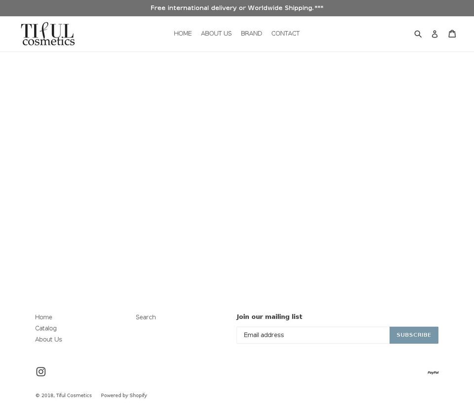 tifulcosmetics.com — Shopify storefront screenshot
