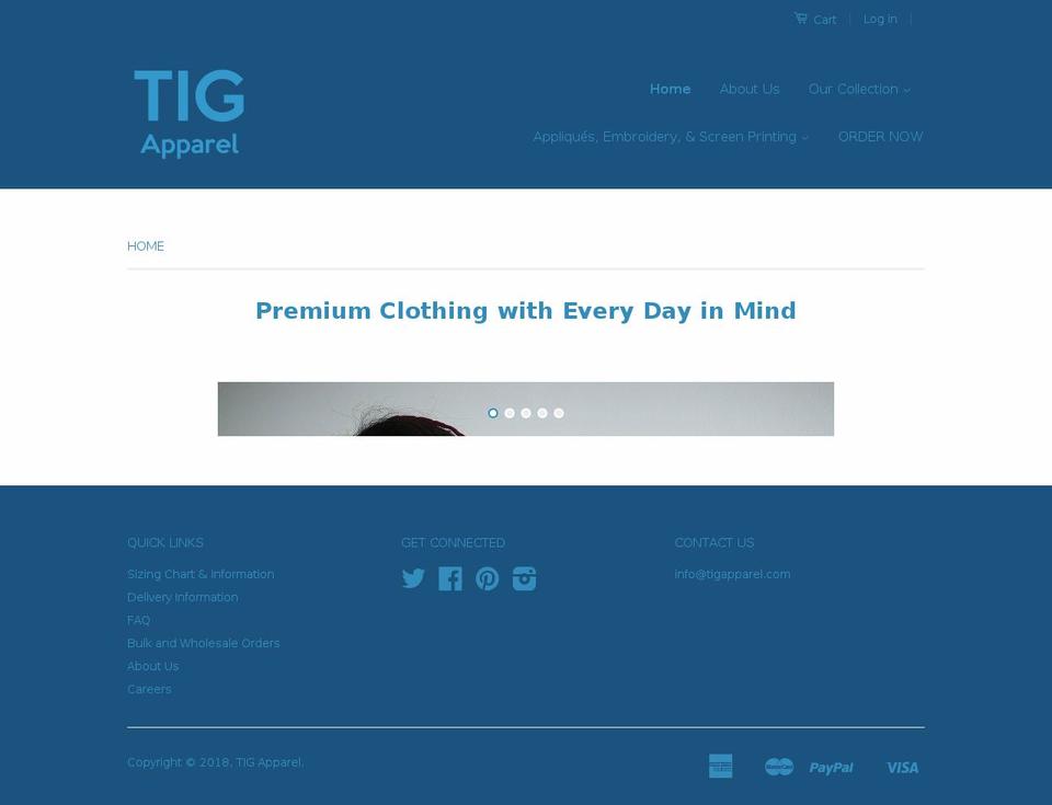 tigapparel.com shopify website screenshot