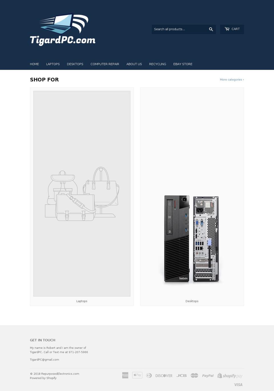tigardpc.com — Shopify storefront screenshot