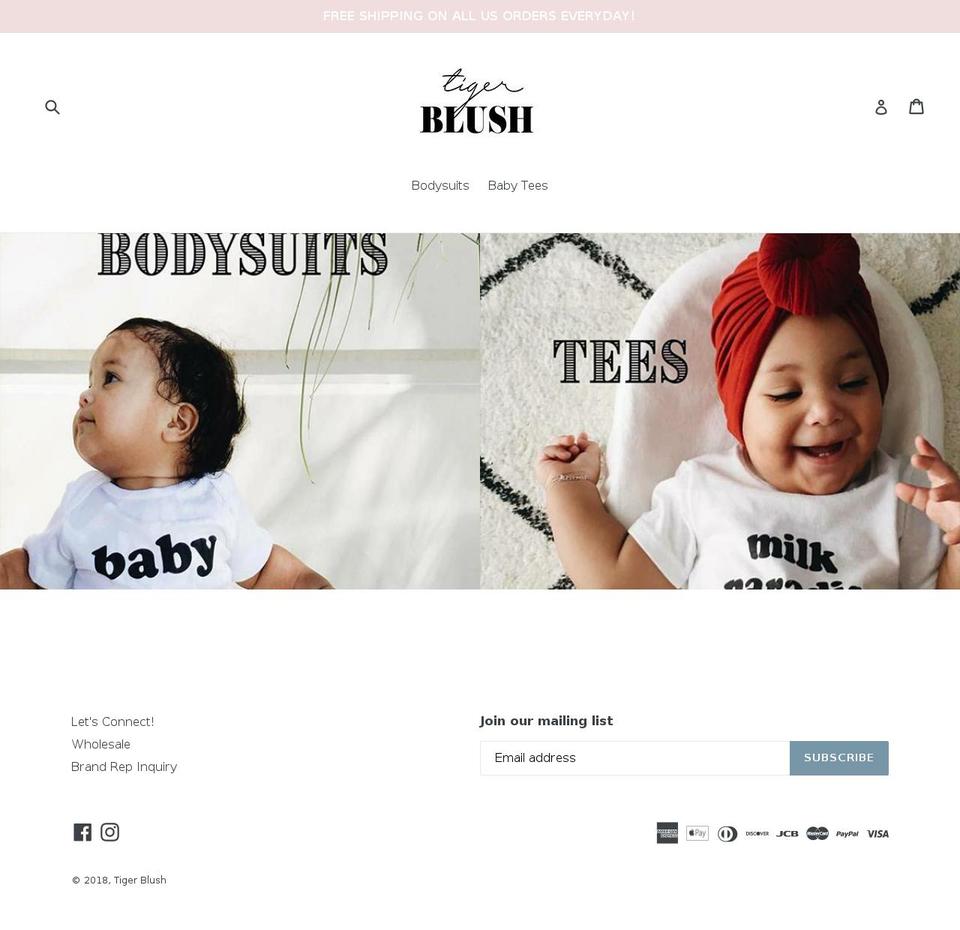 tiger-blush.myshopify.com — Shopify storefront screenshot