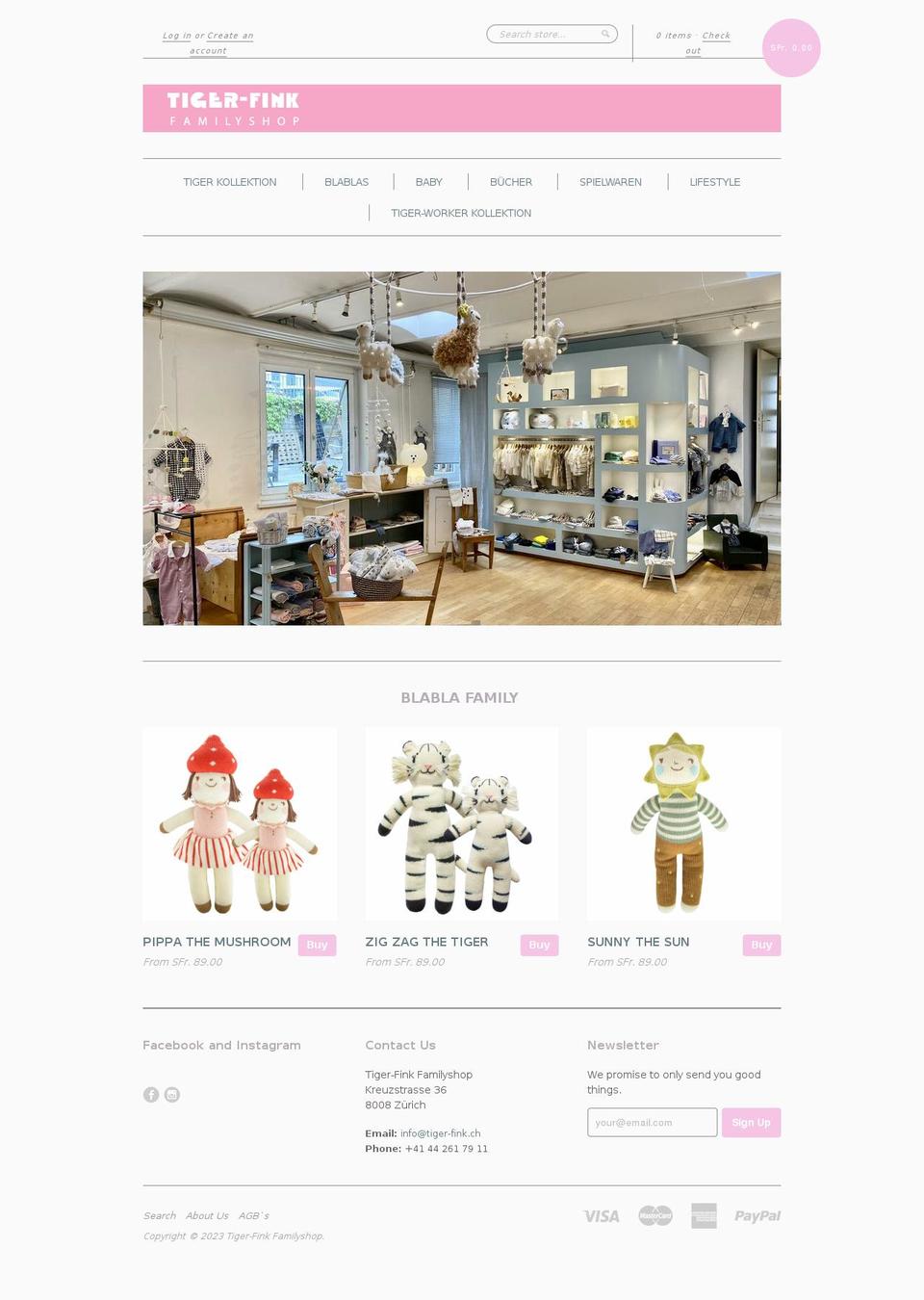 tiger-fink.myshopify.com — Shopify storefront screenshot