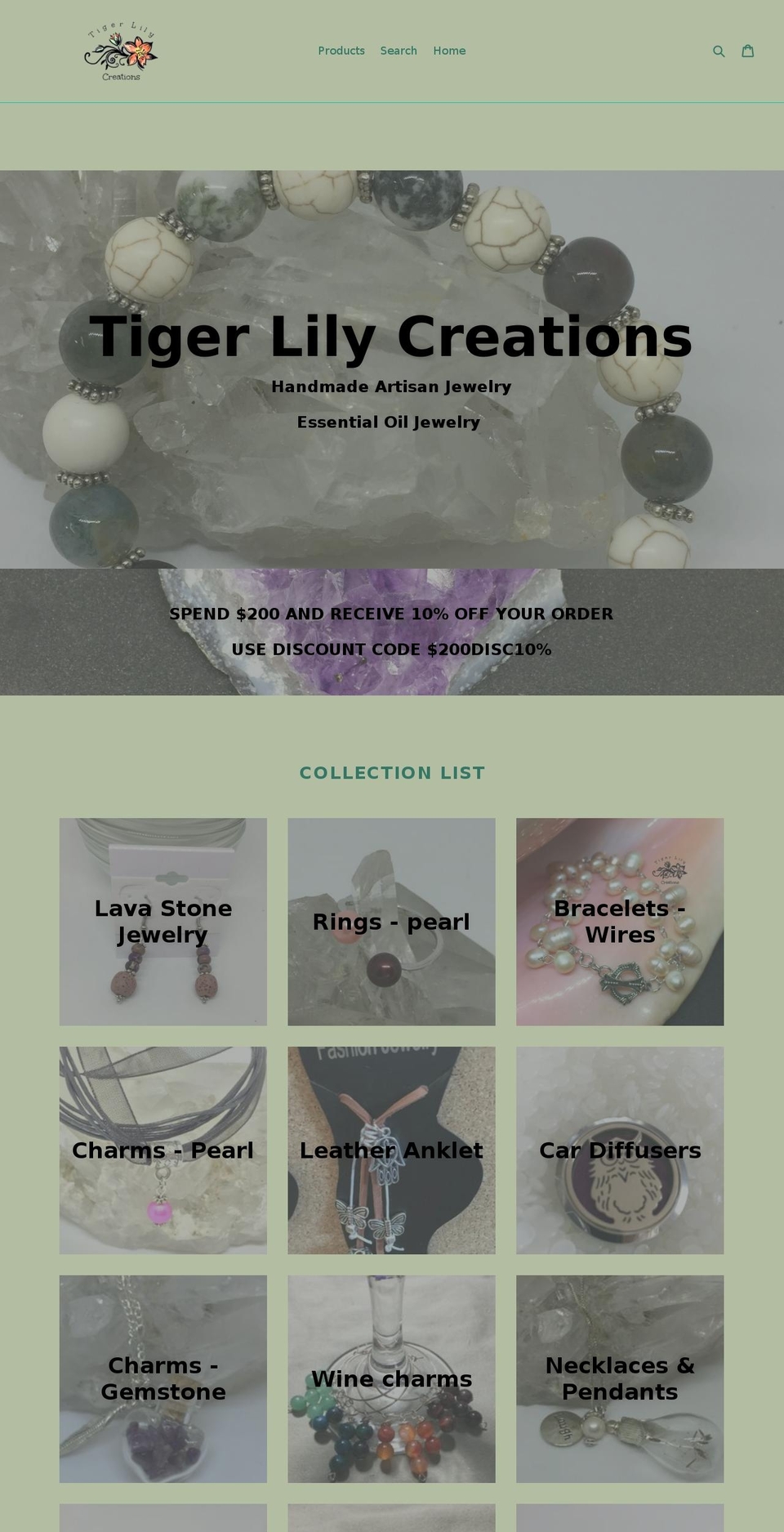 tiger-lily-creations.com — Shopify storefront screenshot