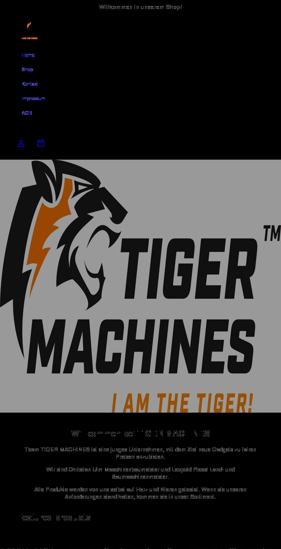 tiger-machines.com shopify website screenshot