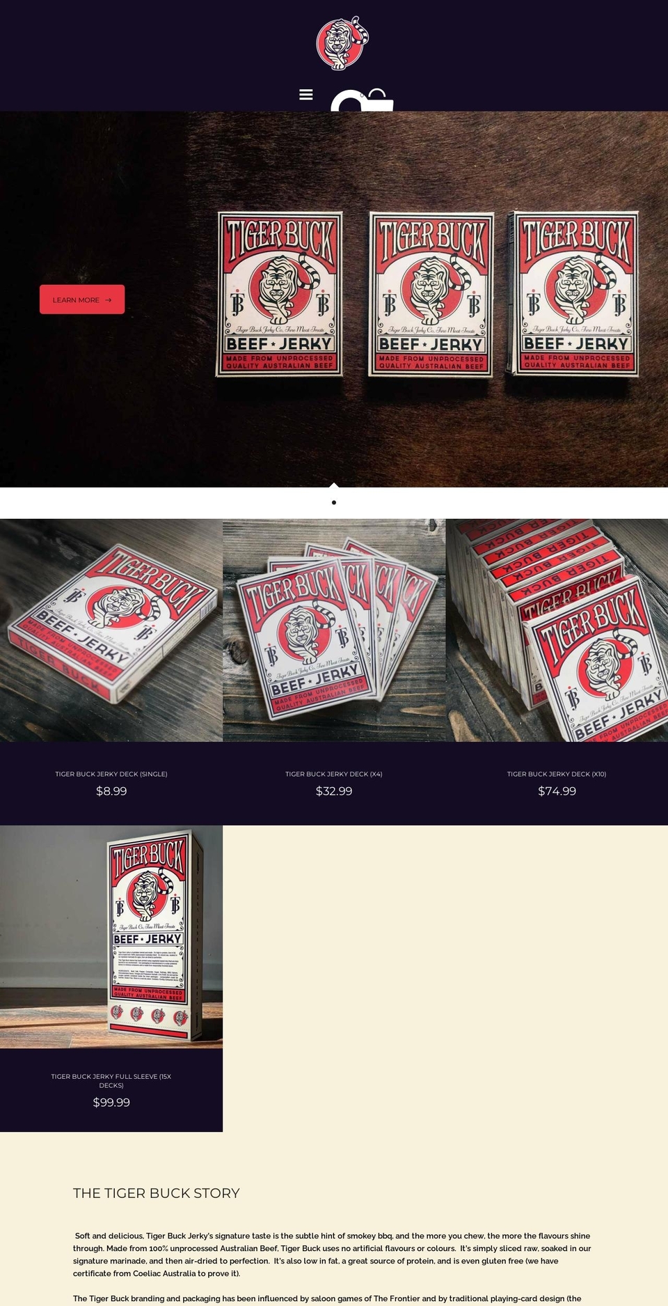 tigerbuck.com.au shopify website screenshot