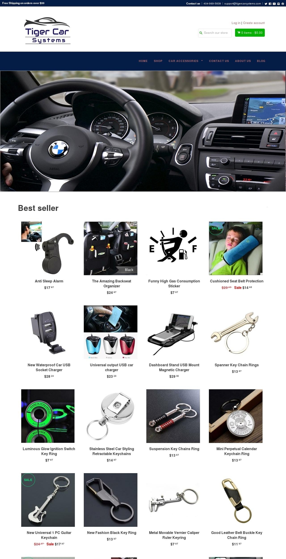 tigercarsystems.com shopify website screenshot